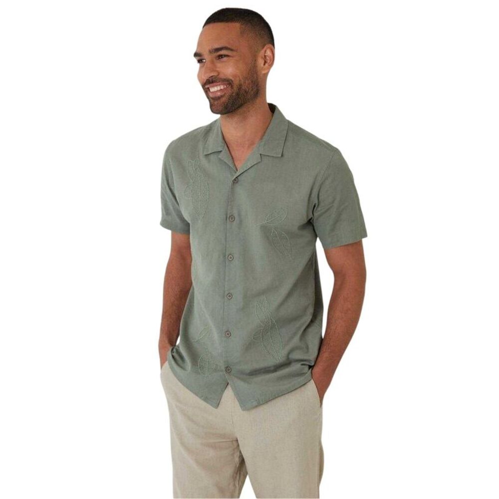 Threadbare Mens Maples Regular Shirt / Taupe